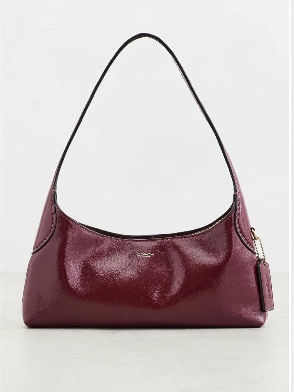 Coach Glazed leather   Brooklyn 26 Shoulder Bag Cherry